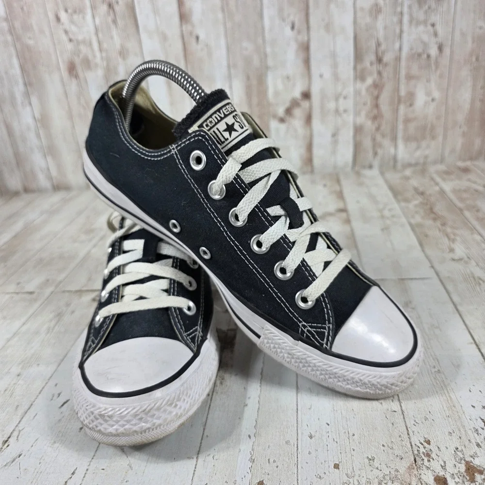 Converse Chuck Taylor All Star Low Top Black Canvas Sneakers  Womens 9 Mens 7